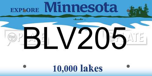 BLV205 Minnesota License Plate