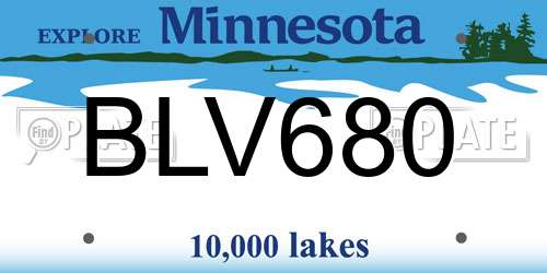 BLV680 Minnesota License Plate