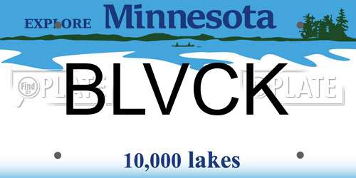 BLVCK Minnesota License Plate