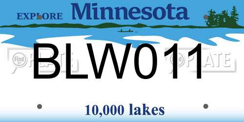 BLW011 Minnesota License Plate