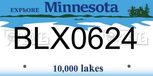 BLX0624 Minnesota License Plate
