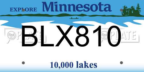 BLX810 Minnesota License Plate