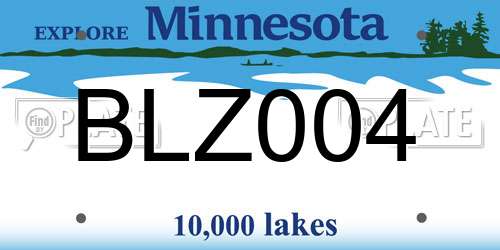 BLZ004 Minnesota License Plate