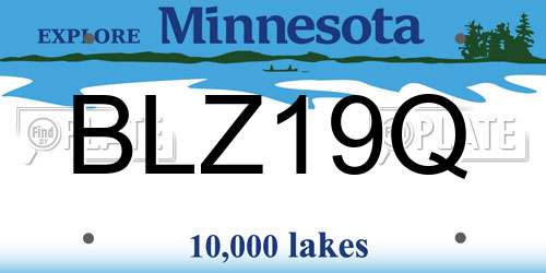BLZ19Q Minnesota License Plate