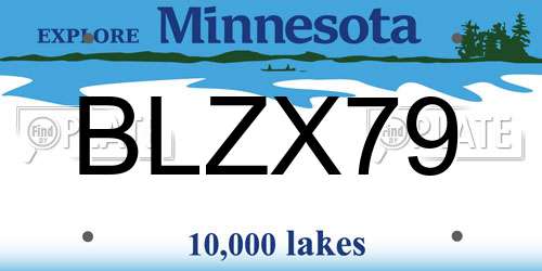 BLZX79 Minnesota License Plate