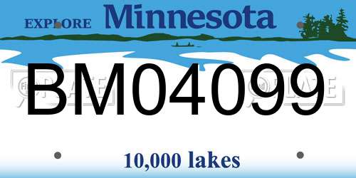 BM04099 Minnesota License Plate