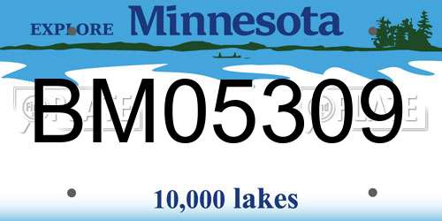 BM05309 Minnesota License Plate
