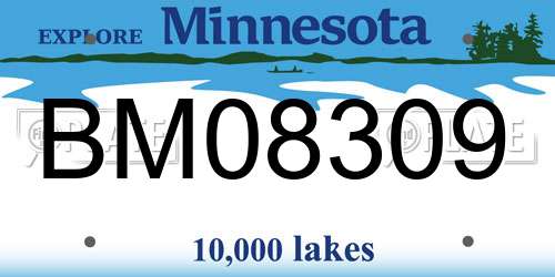 BM08309 Minnesota License Plate