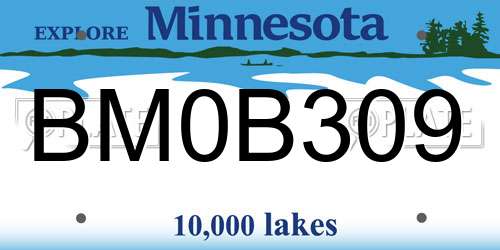 BM0B309 Minnesota License Plate