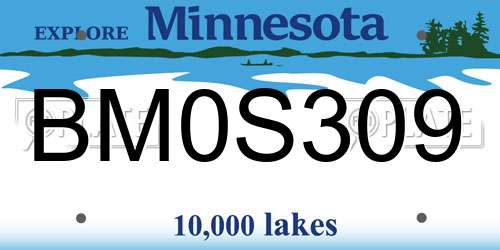 BM0S309 Minnesota License Plate