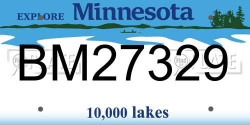 BM27329 Minnesota License Plate