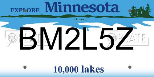 BM2L5Z Minnesota License Plate