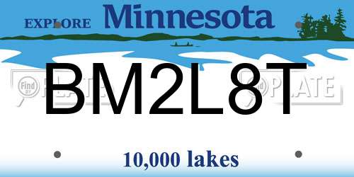 BM2L8T Minnesota License Plate