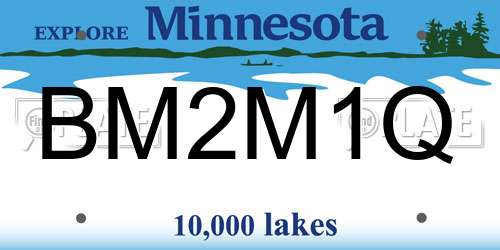 BM2M1Q Minnesota License Plate