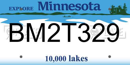 BM2T329 Minnesota License Plate