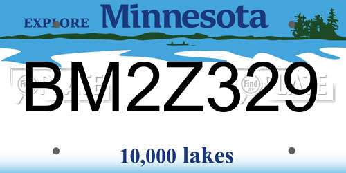 BM2Z329 Minnesota License Plate