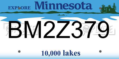 BM2Z379 Minnesota License Plate