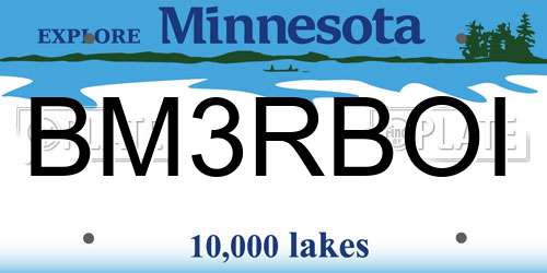 BM3RBOI Minnesota License Plate