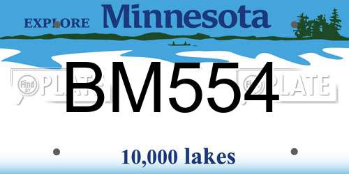 BM554 Minnesota License Plate