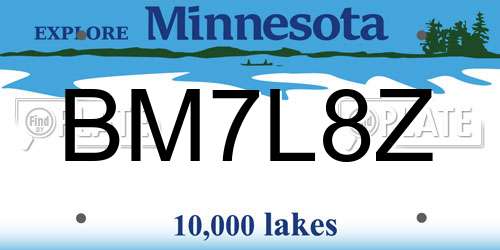 BM7L8Z Minnesota License Plate
