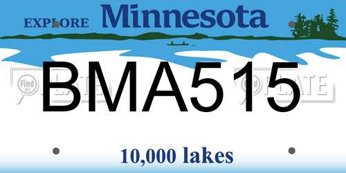 BMA515 Minnesota License Plate