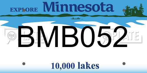 BMB052 Minnesota License Plate
