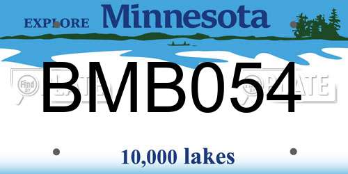 BMB054 Minnesota License Plate