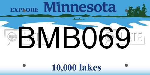 BMB069 Minnesota License Plate