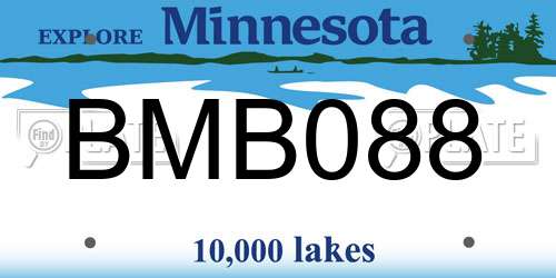 BMB088 Minnesota License Plate