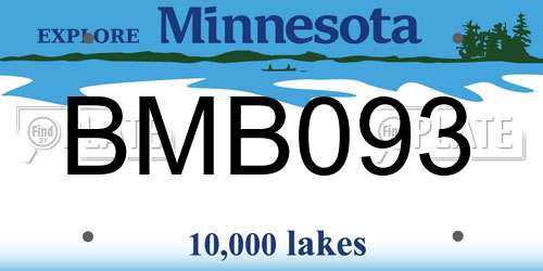 BMB093 Minnesota License Plate