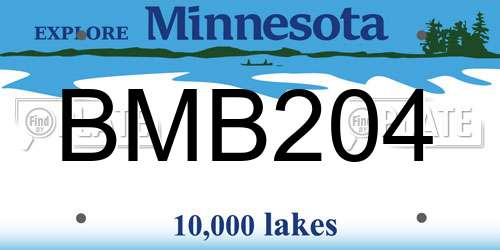 BMB204 Minnesota License Plate