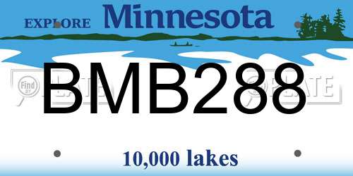BMB288 Minnesota License Plate