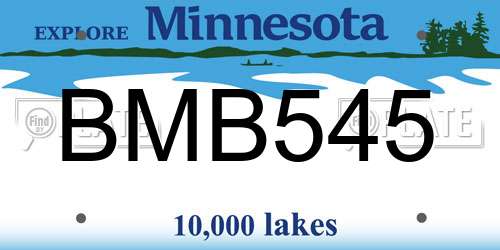 BMB545 Minnesota License Plate