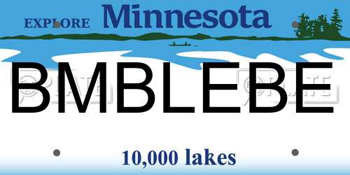 BMBLEBE Minnesota License Plate