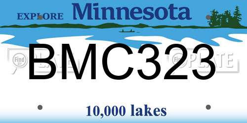 BMC323 Minnesota License Plate