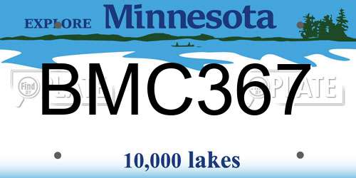 BMC367 Minnesota License Plate