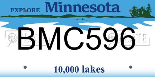 BMC596 Minnesota License Plate