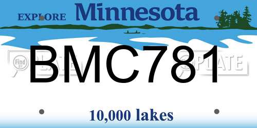 BMC781 Minnesota License Plate