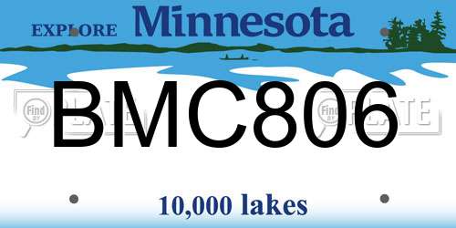 BMC806 Minnesota License Plate