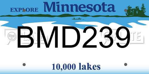 BMD239 Minnesota License Plate