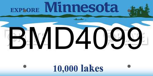 BMD4099 Minnesota License Plate