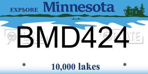 BMD424 Minnesota License Plate