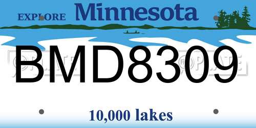 BMD8309 Minnesota License Plate
