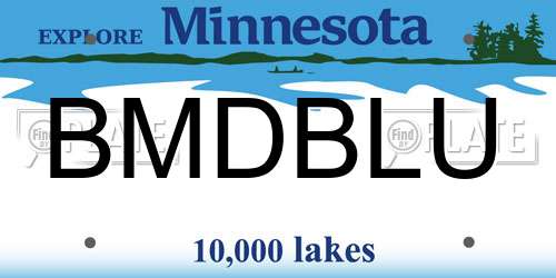 BMDBLU Minnesota License Plate