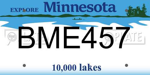 BME457 Minnesota License Plate