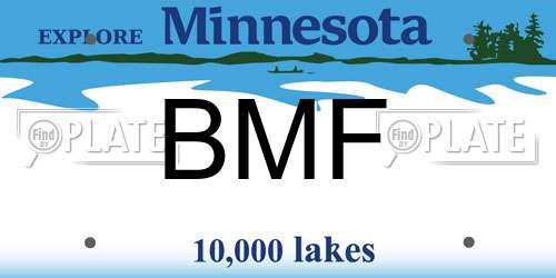 BMF Minnesota License Plate