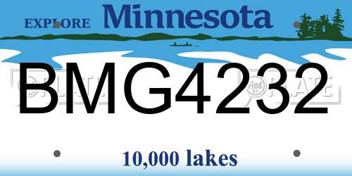 BMG4232 Minnesota License Plate