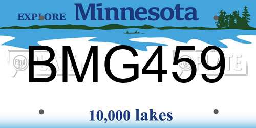 BMG459 Minnesota License Plate
