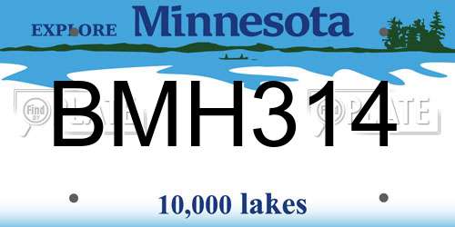 BMH314 Minnesota License Plate