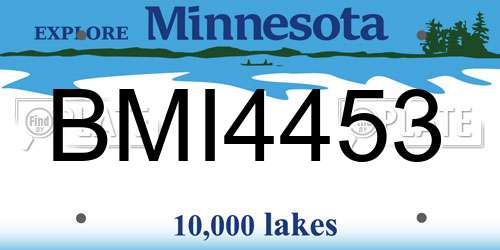 BMI4453 Minnesota License Plate